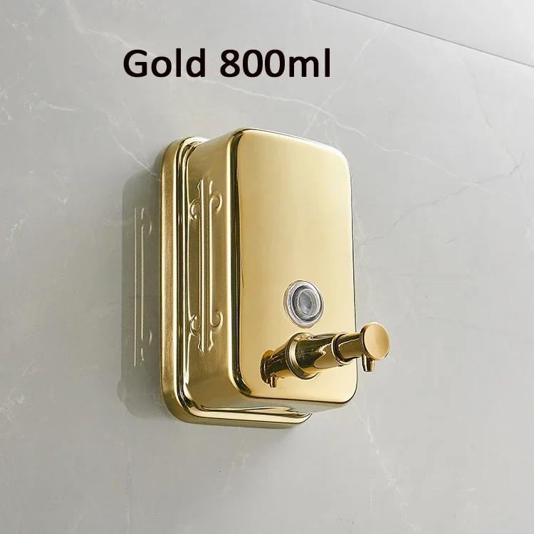 Black 304 Stainless Steel Bathroom Liquid Soap Antique Shampoo Dispenser Gold Polished Wall Mounted Bathroom Accessories