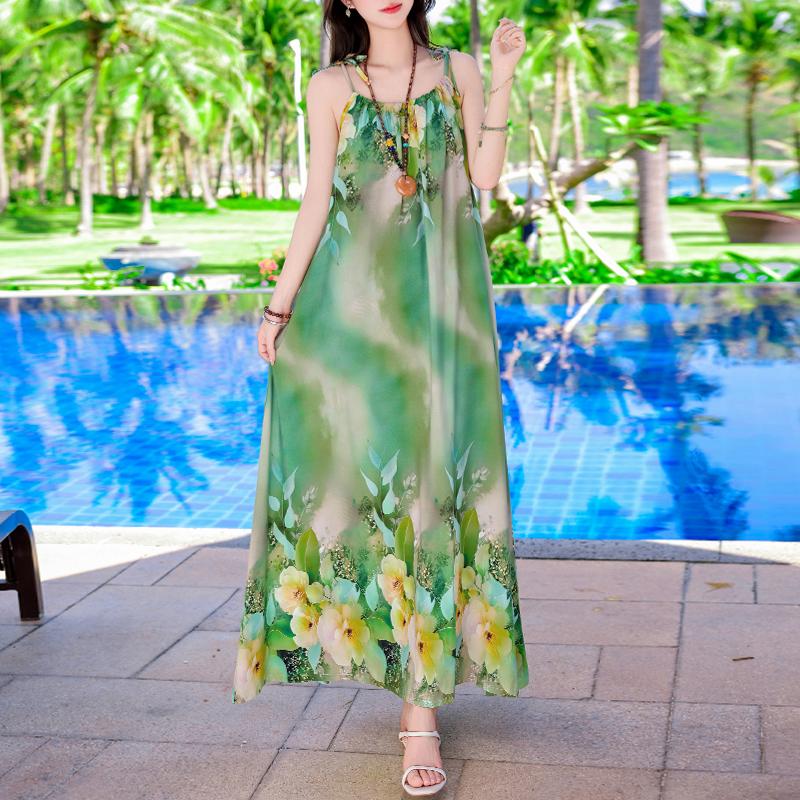 Casual Long Slip Dress for Women Summer Clothes Elegant Loose Plus Size Dress Beachwear