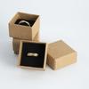 24pcs 4x4x3cm Ring Jewelry Kraft Box Brown Organizer Carton Cardboard Travel Jewelry Gift Packaging Box Case With Sponge Inside