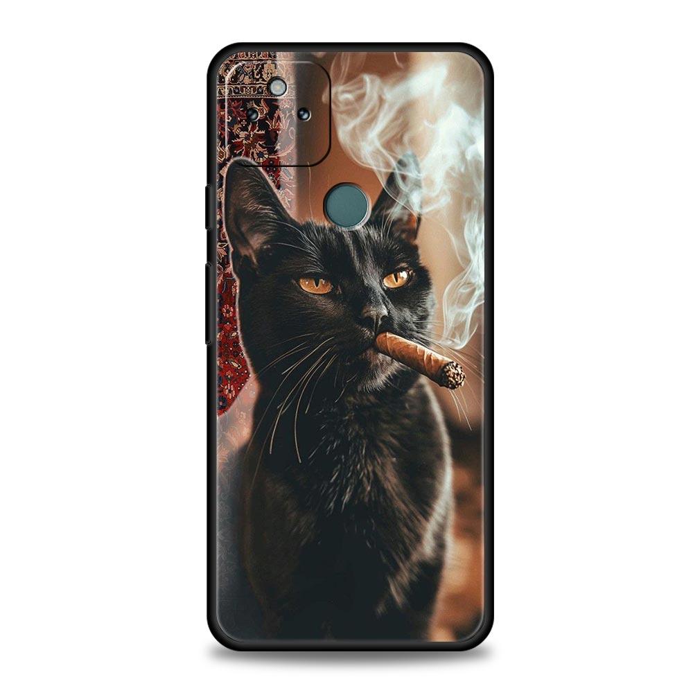 Fashion Kitten Smoking Pattern Phone Case Cover for Google Pixel 10 9 8 7 6 9A 8A 7A 6A Pro Shockproof Soft TPU 10 Pro XL Shell