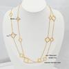 Four-leaf Clover Necklace Cut Out Flower Sweater Chain Long Necklace