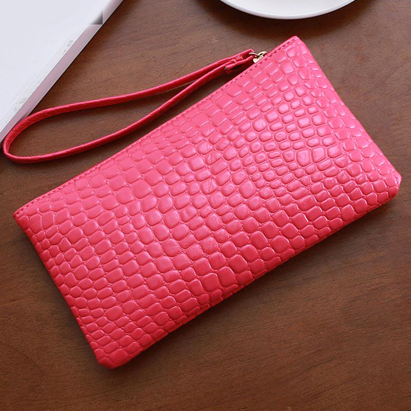 New Fashion PU Leather Wallet Purse Card Phone Holder Makeup Bag Clutch Zip Opening Handbag for Women