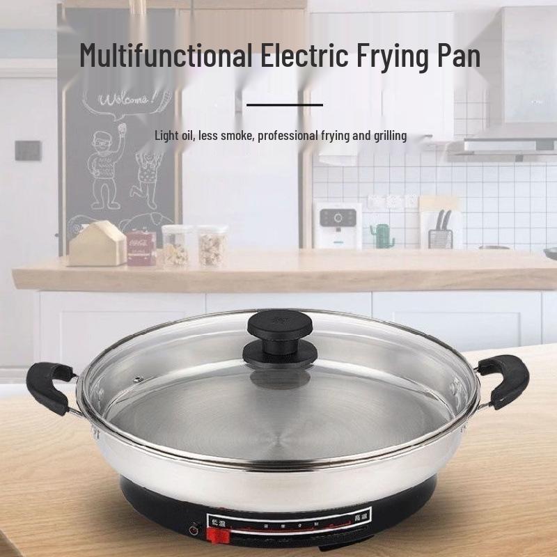 Versatile Electric Griddle with Non-Stick Deep Frying Pan and Single-Sided Heating for Pancakes and Pot Stickers