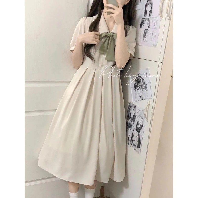 Summer French Bellflower Retro Midi Dress - Waist-Slimming Korean Style for Women & Students