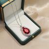 925 Sterling Silver Classic Fashion Red Zircon Full Diamond Necklace Birthday Anniversary Anniversary Party Gift