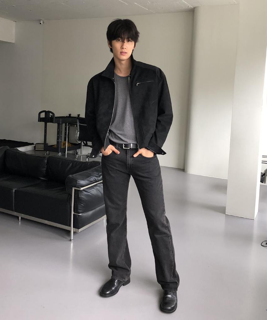 THEY Suede Collar Blouson Jacket_Black
