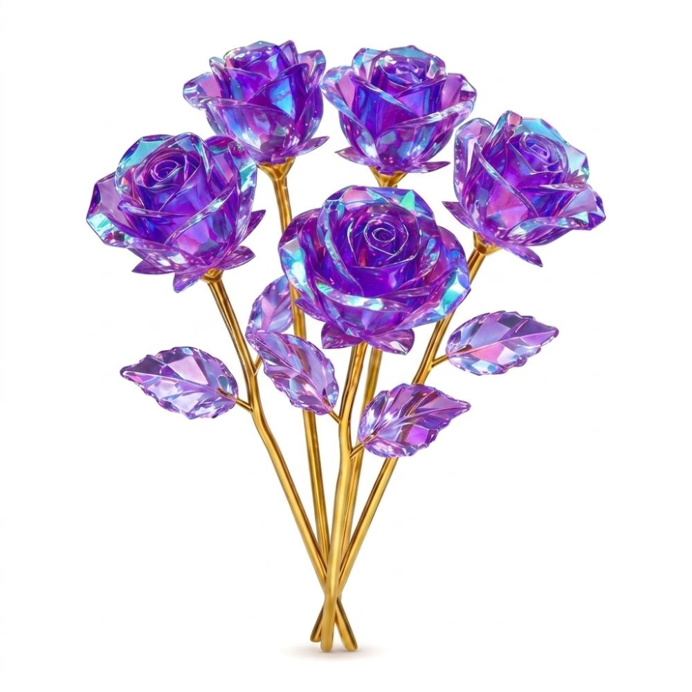 10 Stück Handgefertigte Ewige Rosen Große Künstliche Kristallblumen Goldene Rose Geschenk Heimdekoration
