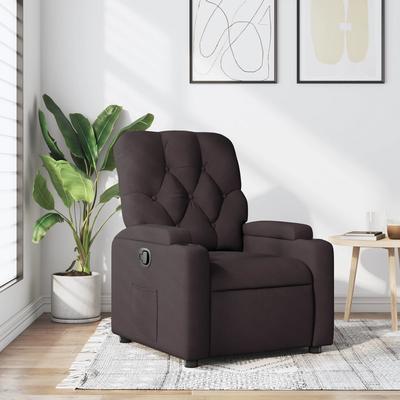 Vidaxl Foldable Armchair, Dark Brown, Fabric Upholstered