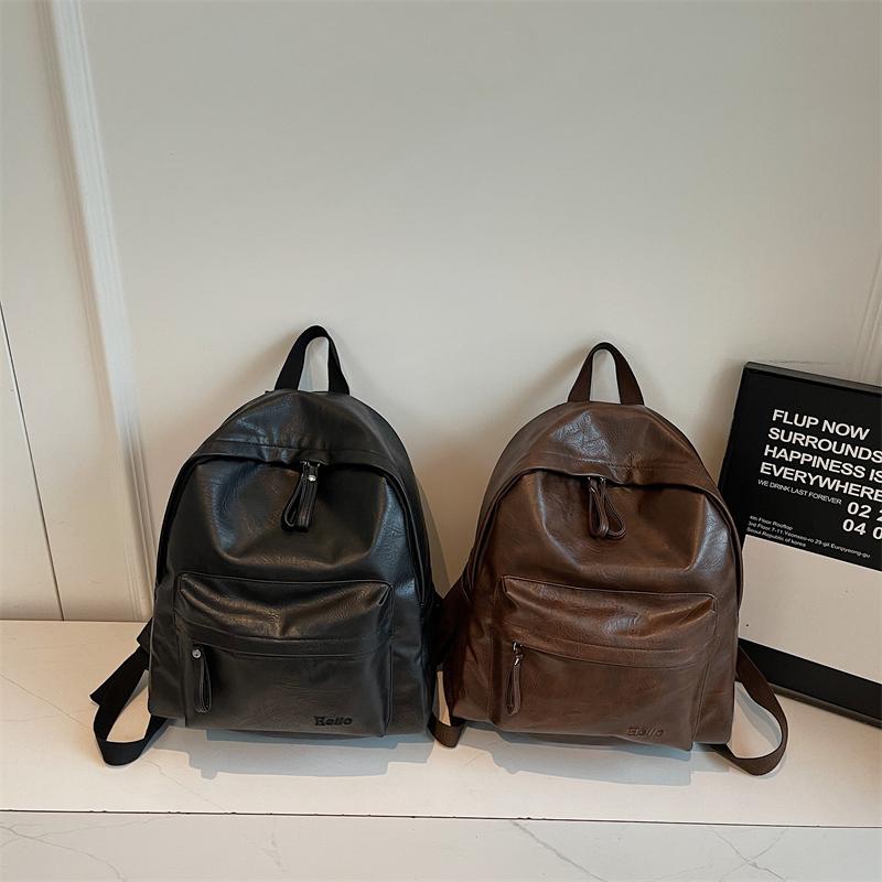 Fashionable PU Leather Backpack with Adjustable Shoulder Straps Simple Design Suitable for Daily Use Travel Shopping and Other Scenarios No Pendant