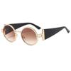 Trendy Round Punk Sunglasses Oval Uv Protection Hip Hop Shades Retro Wide Temples Sun Glasses For Women & Men