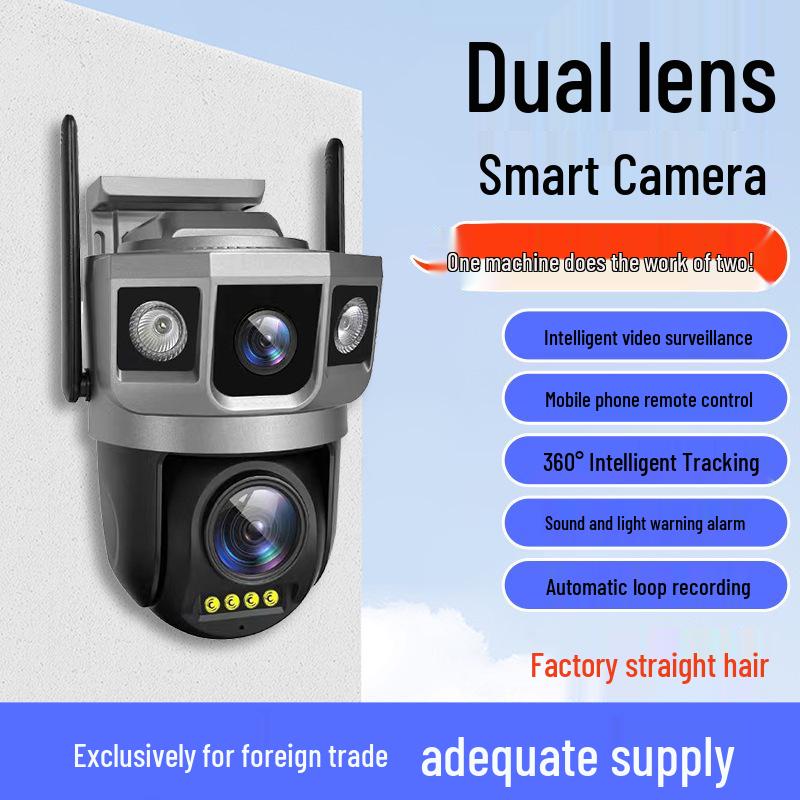 V380 Dual-lens Outdoor 4G Wireless Security Camera with Three Screens