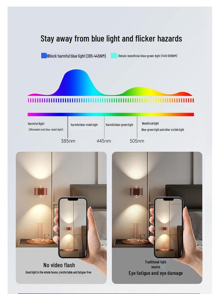Modern Minimalist Wall Lamp: Smart Up/Down Light for Bedroom & Living Room Décor