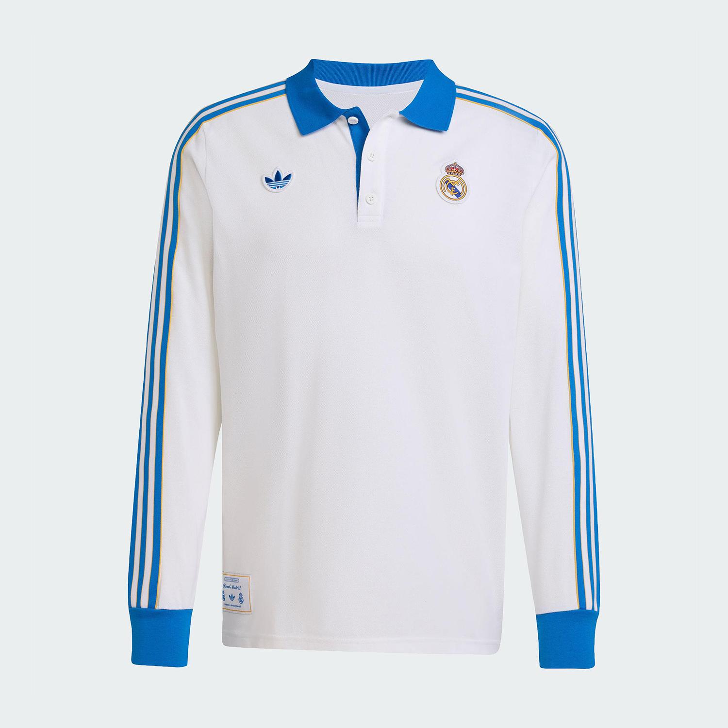 Adidas Originals Three Leaves Grass Men s Soccer Collar Three-Stripe Long Sleeve JN3065 175 96A M