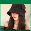 Fuzzy Cotton Corduroy Fisherman Hat With Wide Brim For Casual Women