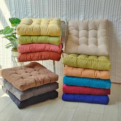 Large Corduroy Square Seat Cushion - Thick, Warm, Soft Tatami Mat for Meditation or Living Room.