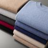 Men's Seamless Cashmere Sweater, Half-High Collar, Solid Color, Loose Fit, Plus Size, Base Layer for Autumn and Winter.