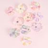 10Pcs Simulated Flower Hair Clip Gradient Floral Rhinestone Girl Hairpin Rustic Kid Accessories Headdress For Beach School Party