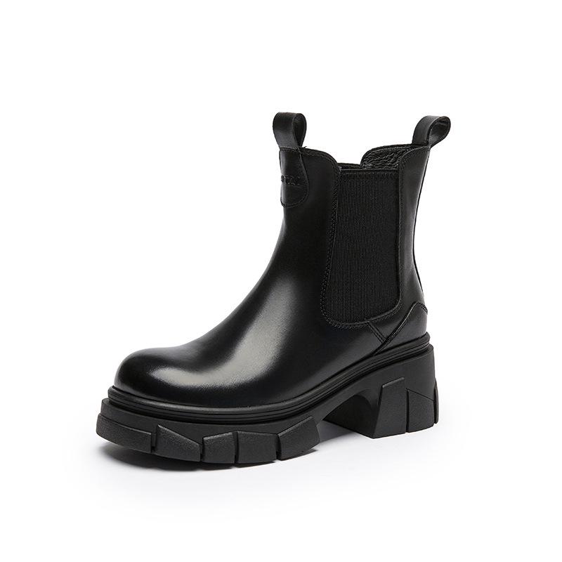 

2025 Осень/Зима Женские Универсальные Ботинки Мартин в Британском Стиле на Толстой Подошве и Массивном Каблуке (ZM655) Size 40 чёрный
