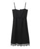 MILLO WOMEN Asymmetrical Lace Midi Dress [Black]