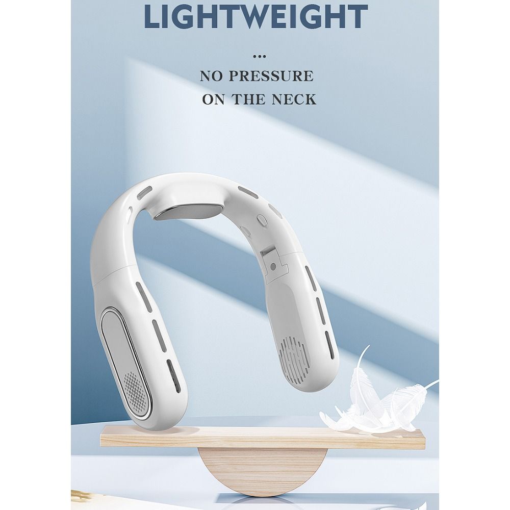 Foldable Design Portable Neck Fan Digital Display USB Charging Fan Neck Cooling Fan  Outdoor Travel