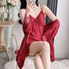 New ice silk pajamas women's spring and summer live broadcast pajamas lace lace suspender nightgown thin imitation silk loungewear