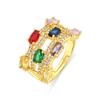 Ring - LUXENTER - Rieu - 18-carat Yellow Gold - Multicolored Cubic Zirconia - Width 17 Mm