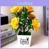 Potted Faux Rose Plant Room Decoration Ornaments For Gift And Home Decoration