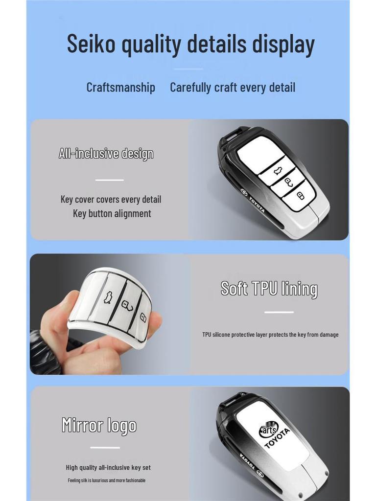Metall-Schlüsselhülle für Toyota Prado Modelle 2024, 2015, 2016, 2018 und 2019
