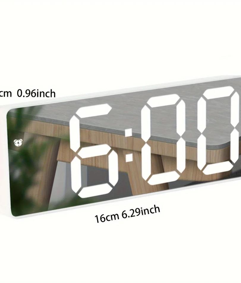 1 Stück Leuchtender Spiegeluhr Wohnheim Schreibtisch LED Elektronische Uhr Digitale Elektronische Wecker Schreibtischdekoration Wecker