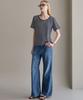 Lucida Basic Striped Short Sleeve T-Shirt - Navy