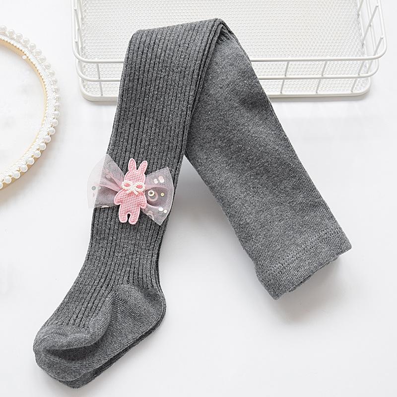 

Милые колготки с бантиками для девочек, вязаные хлопковые, осенние, весенние, колготки для девочек, с высокой талией, детские колготки, колготки для малышей L темно серый