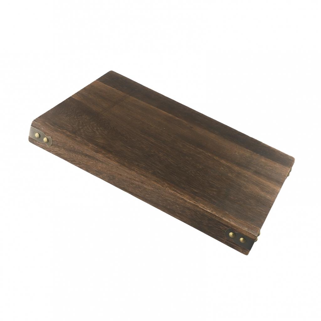 Practical Wooden Serving Tray And Elegant Coaster Set For Dining Area