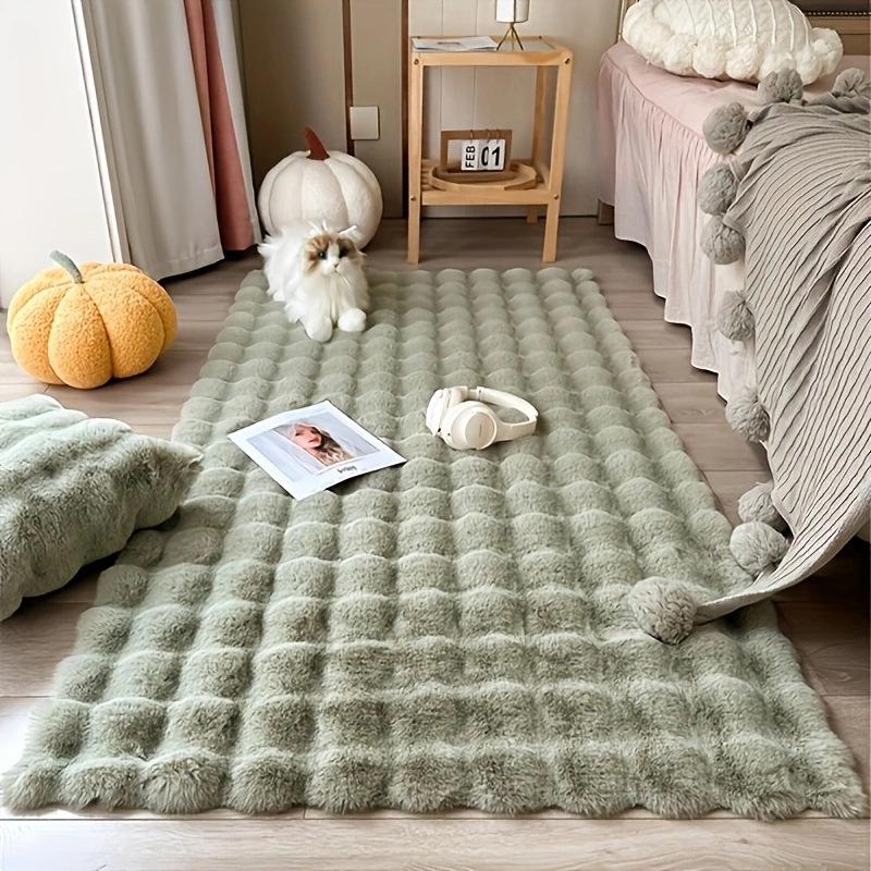 Cream Plush Carpet & Rug for Bedroom, Sofa, Bay Window, or Cloakroom