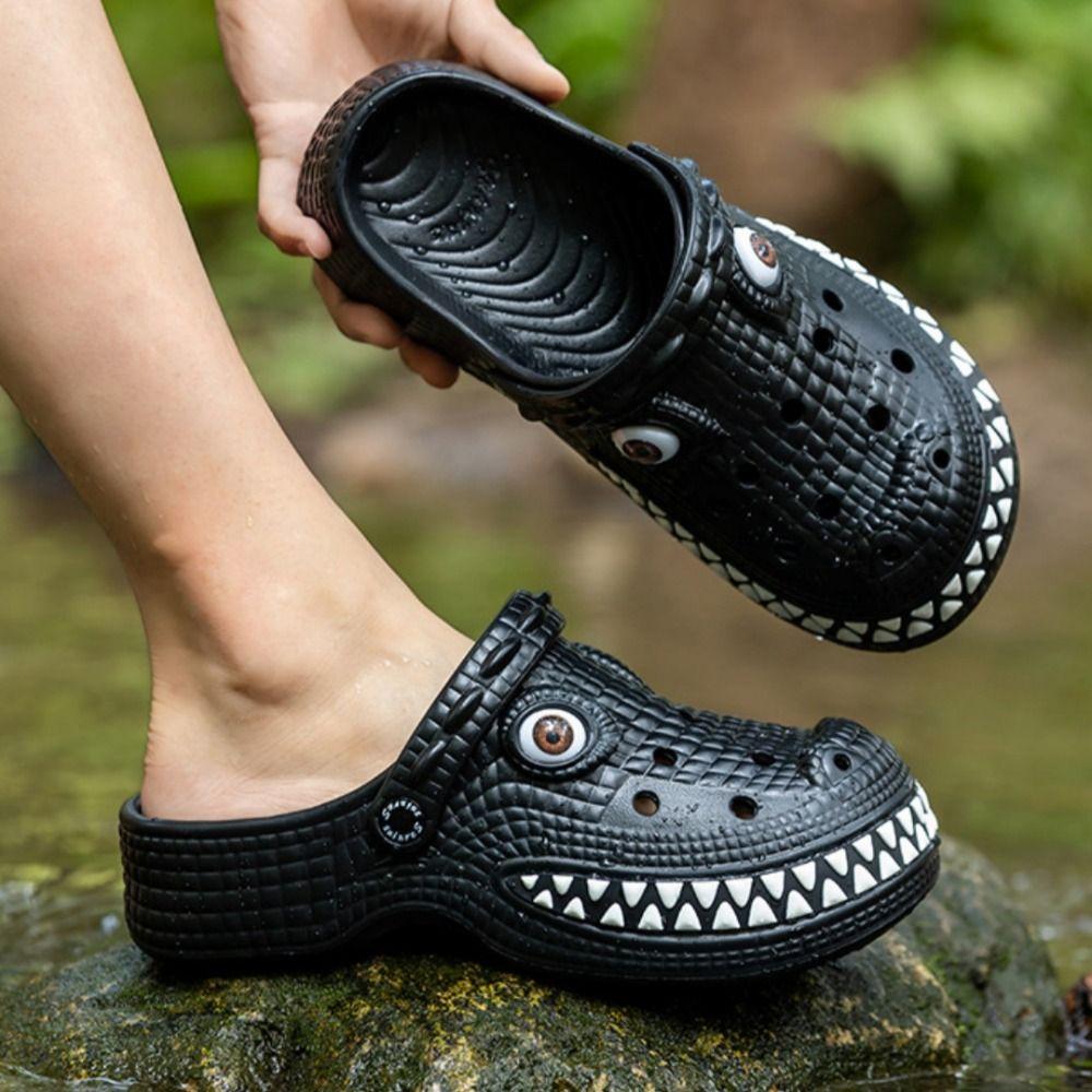 Crocodile Shape Children's Sandals Cartoon Beach Slippers Kids Slippers For Boys Aged 4-7