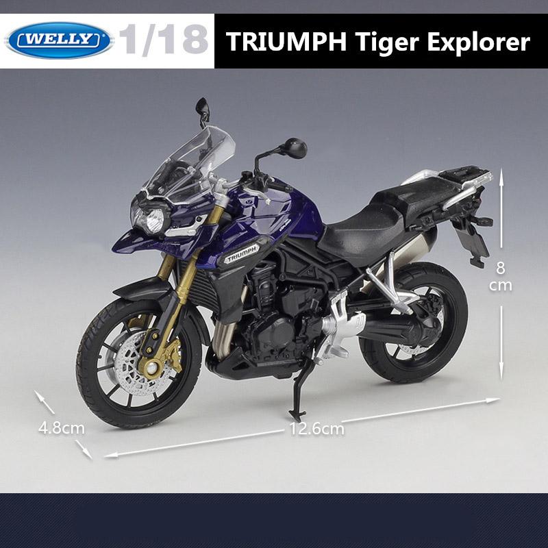 Welly 1/18 TRIUMPH TIGER Explorer Alloy Sports Motorcycle Model Simulation Diecast Metal Street Racing Motorcycle Model Kid Gift