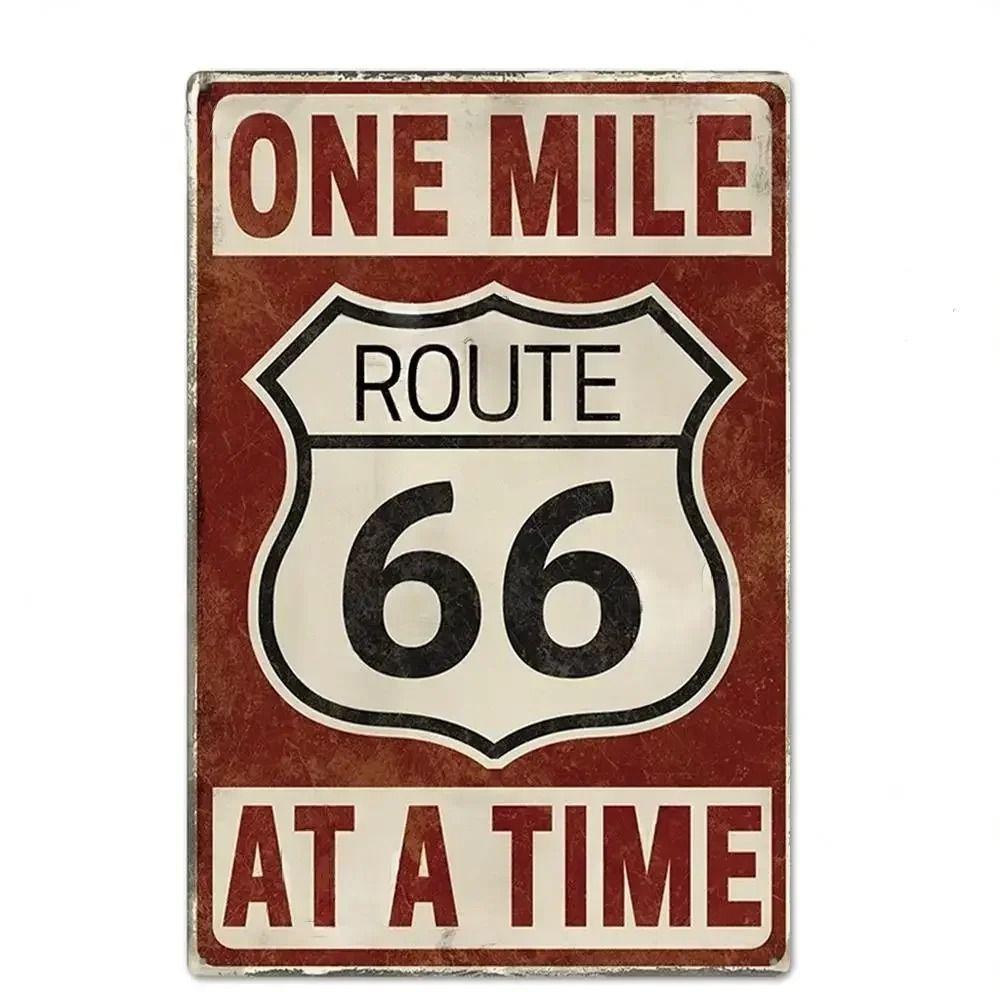 Route 66 Souvenir License Plate, American Auto Metal Sign 20x30cm