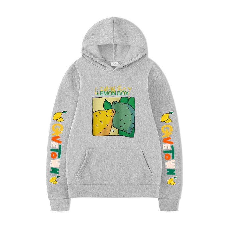 Autumn Winter Fashion Casual Hoodie Lemon Boys' Letter Printed Men's Women's Loose Soft Comfortable Sports Hoodie