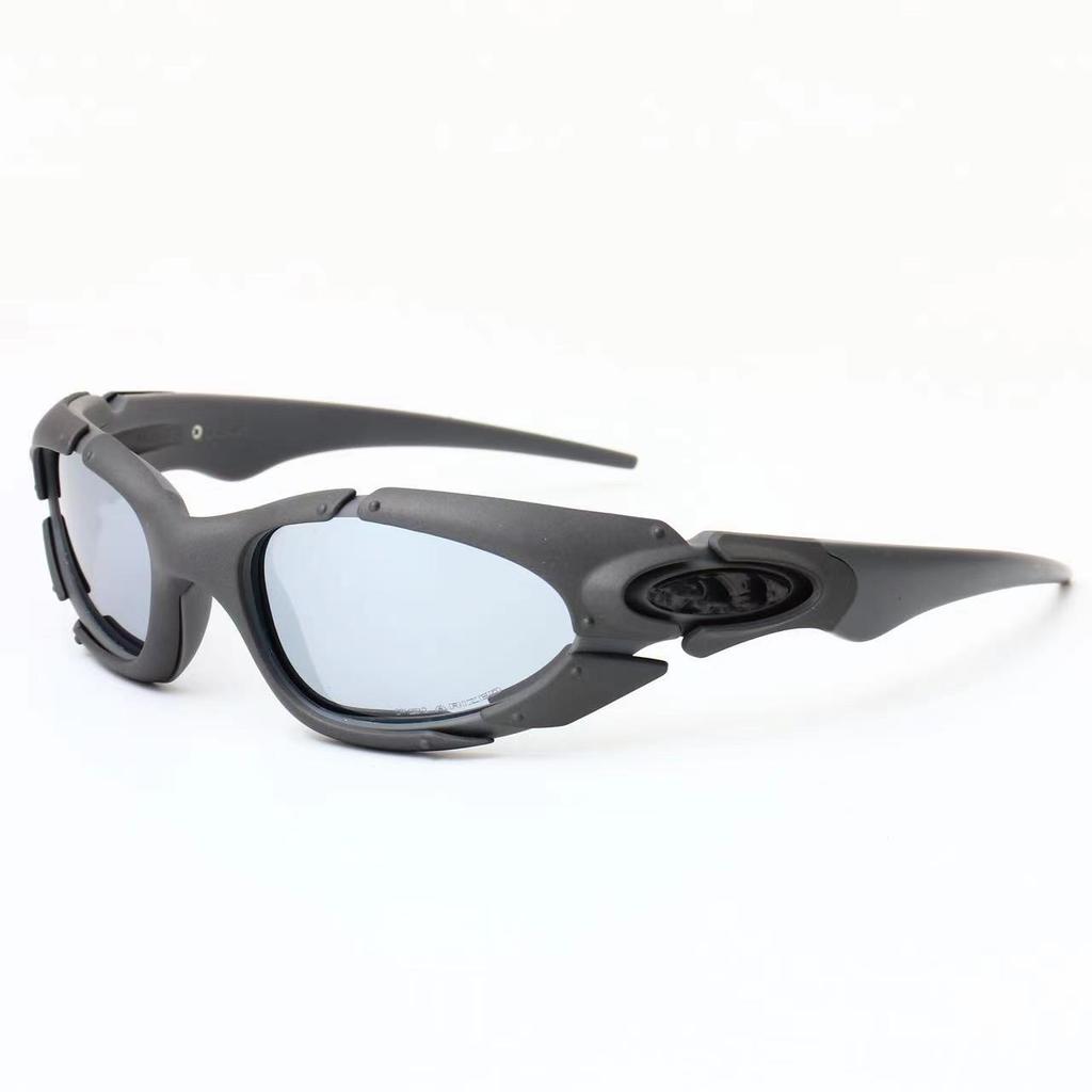 Occhiali da sole polarizzati con montatura dorata stile europeo e americano X Metal occhiali da sole sportivi da esterno futuristici per ciclismo 8001