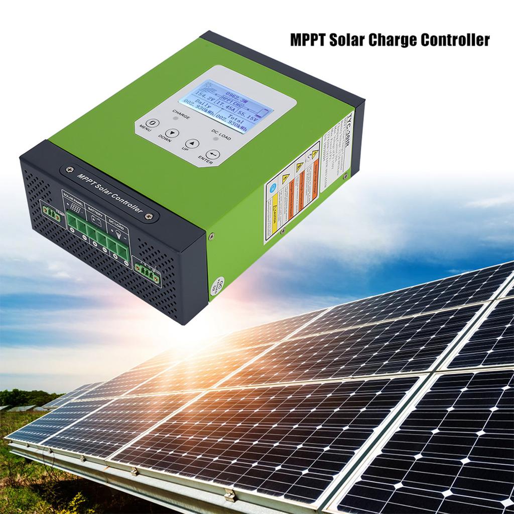 LCD Display MPPT Solar Charge Controller with Temperature Sensor 12V24V48V Automatic 30A