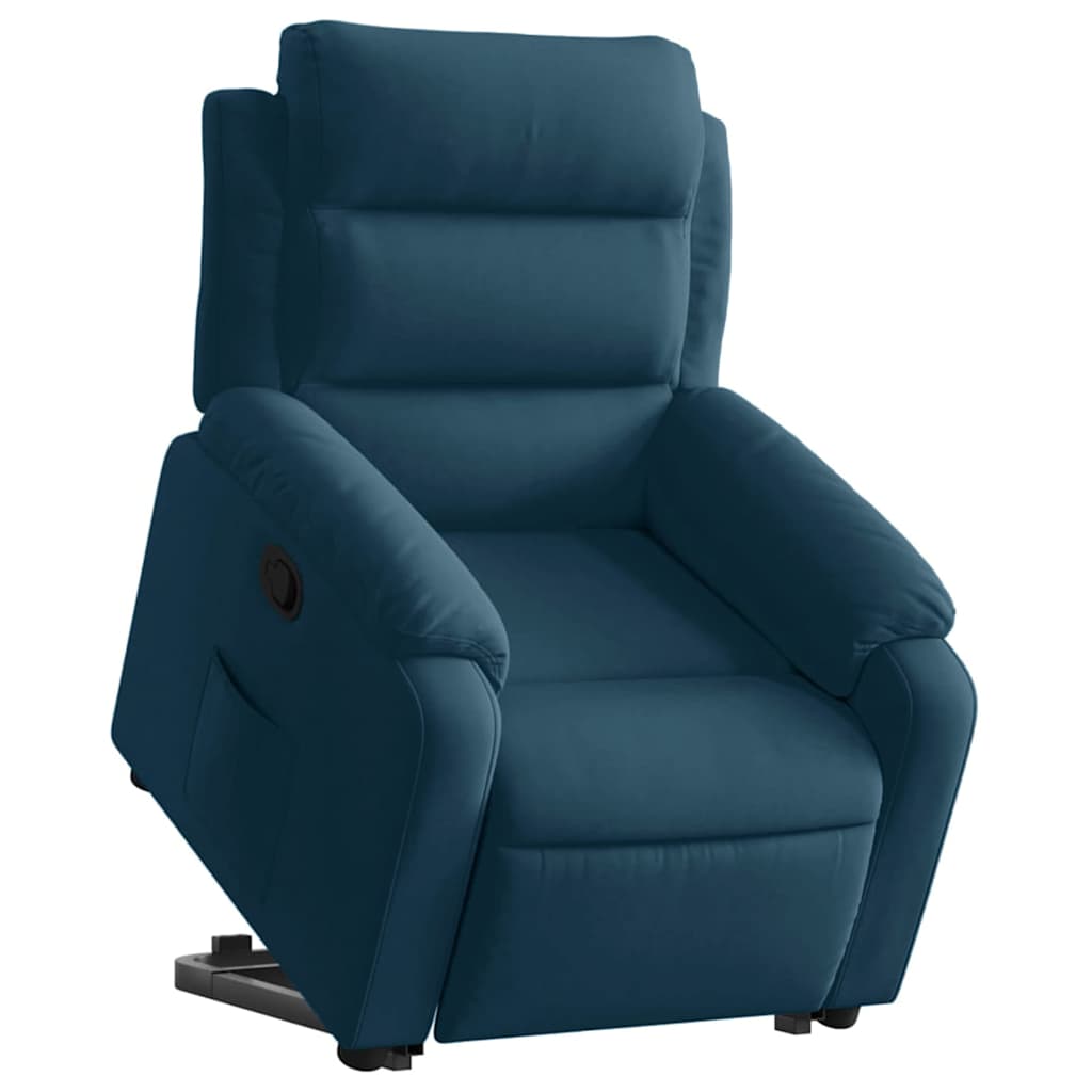 Recliner with Rising Assistance Blue Velvet