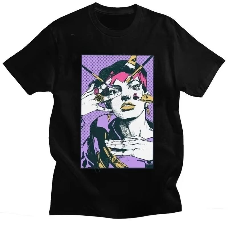 

Anime Jjba Manga T-shirt Cartoon Graphic Print Women Clothing Vintage Harajuku Aesthetic Graphic T Shirts Y2k Top Fashion 4XL