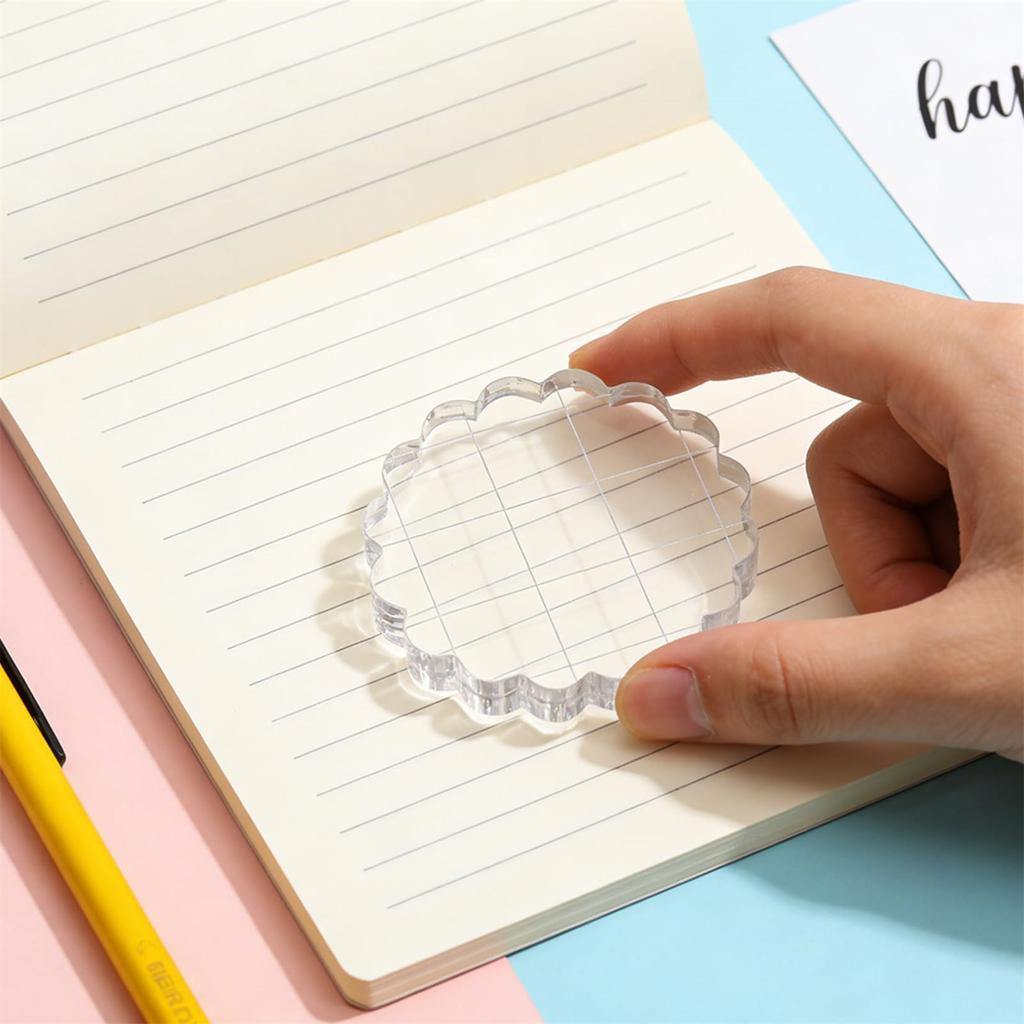 6/9Pcs Multipurpose Stamping Blocks with Alignment Guide Clear Acrylic Stamper Blocks For Card Making Journal Planner