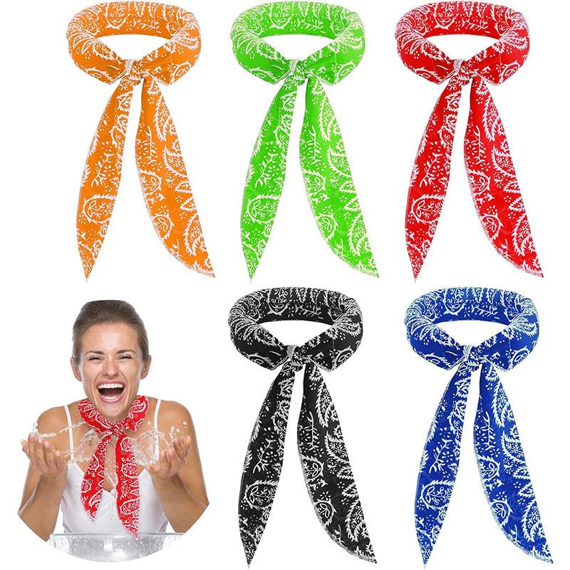 Outdoor Summer Ice Cooling Scarf Neck Wrap Headband Cooling Bandana Scarf Sports Headband Towel Wristband Sun Protection Scarf