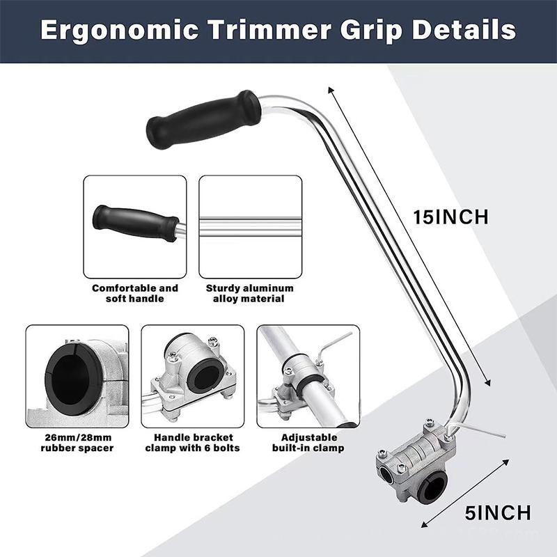 Portable Weedeater Grip Adjustables Lawn Mower Handle Extension Lawn Trimmer Handle Grip For Lawn Care Yard Trimming Edging