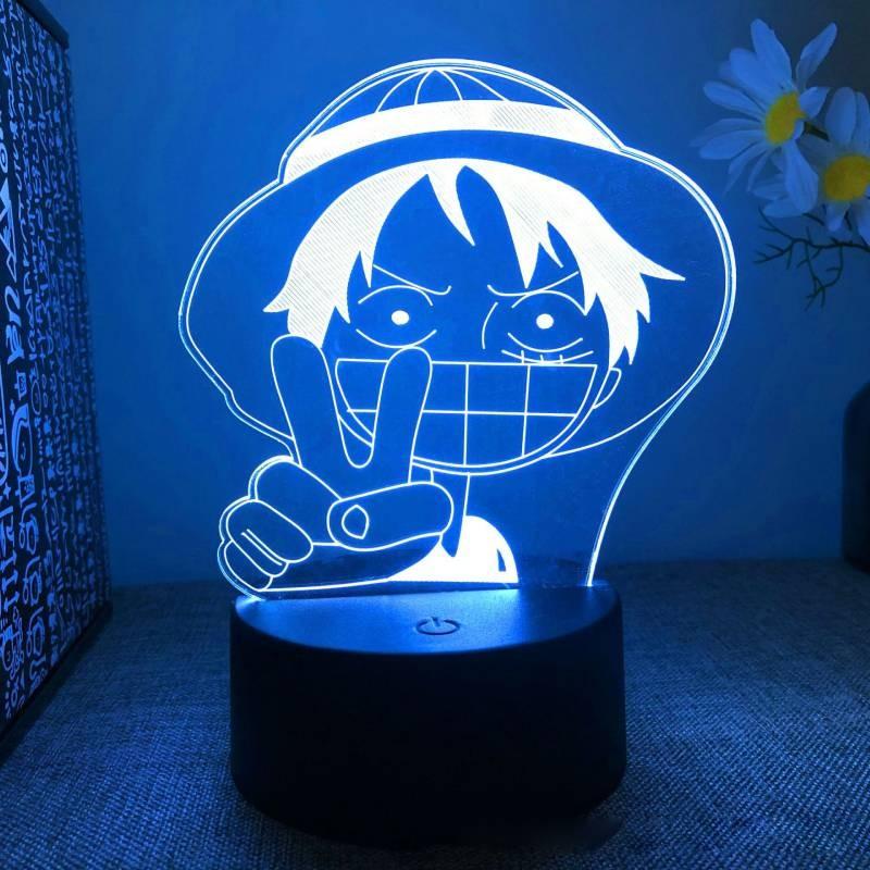 One Piece Led Night Light Kids Bedroom Decor Luffy Roronoa Zoro Lamp Acrylic
