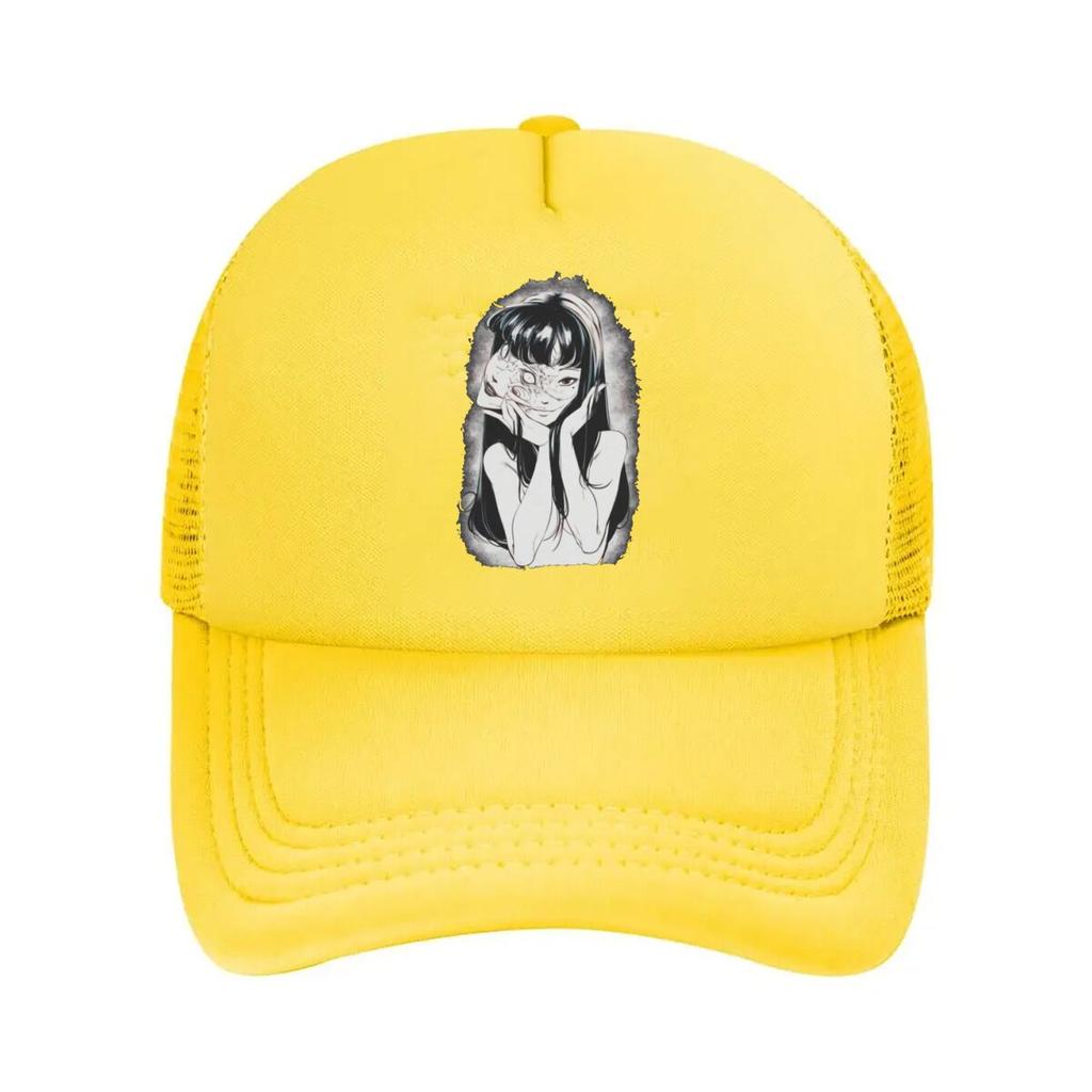 Junji Ito Style Horror Graphic Mesh Baseball Cap Casual Hat Outdoor For Womens Unisex FeUnisex