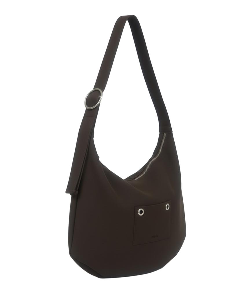 Leterie Ring Buckle Shoulder Big Bag_Dark Brown