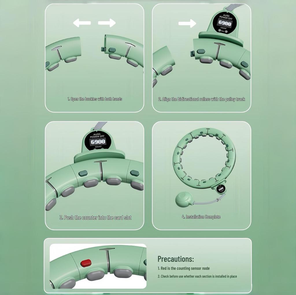 Inteligentne liczenie Hula Hoop: Damski Cichy, Odpinany, Nieopadający Design do Redukcji Tkanki Tłuszczowej na Brzuchu