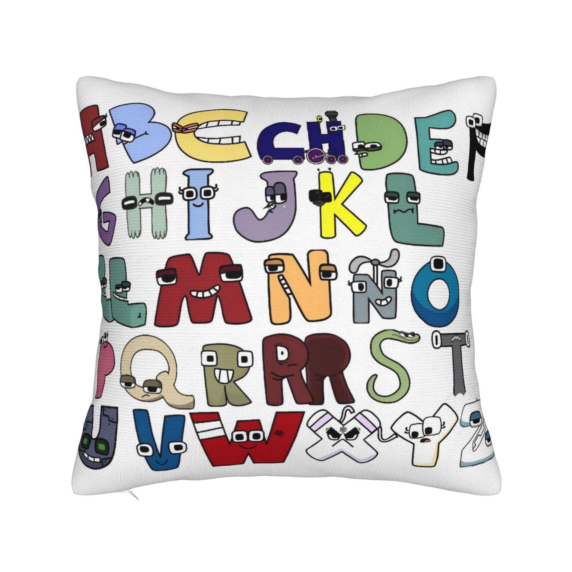 

Alphabets English Cartoon Lores Pillowcase Soft Polyester Cushion Cover Villain Letters Throw Pillow Case Cover Seater Zipper 30cm x 30cm
