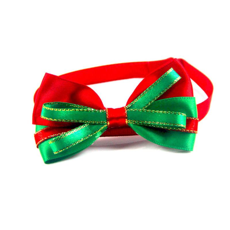 Pet Christmas Bowtie Collar Pet Neck Bows With Bell Pet Collars Accessories For Small Medium Dog Cat